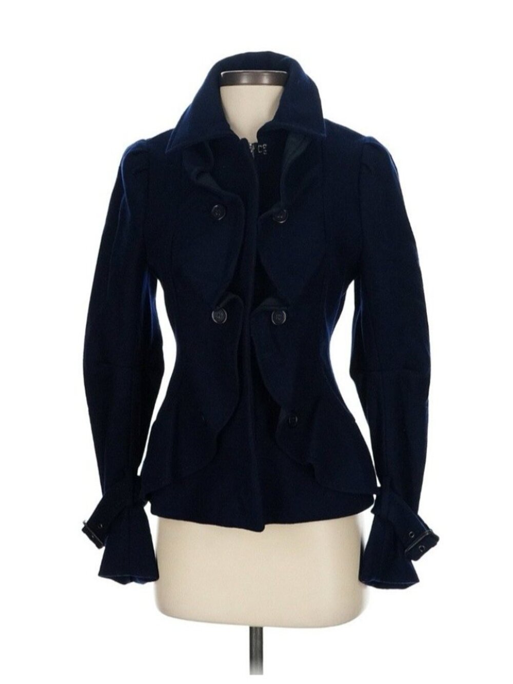BCBGMaxAzria Wool Cashmere Pea Coat XS Navy - Picture 7 of 7